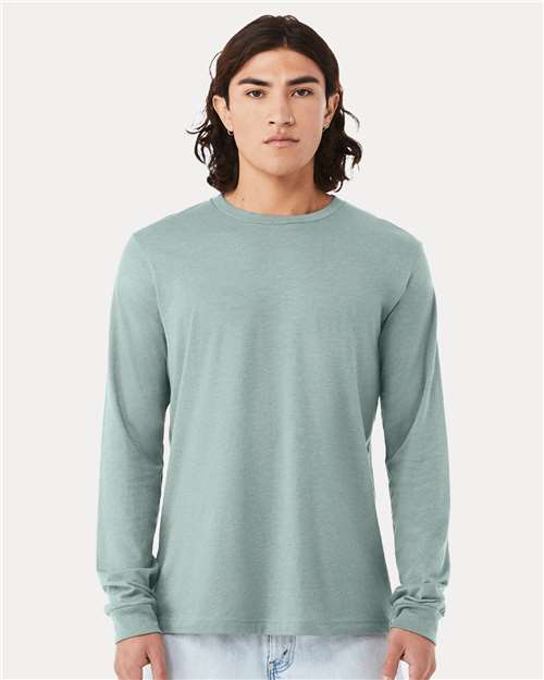 Heather Dusty Blue Heather CVC Long Sleeve Tee - 3501CVC