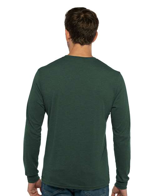 Heather Forest Green Sueded Long Sleeve T-Shirt - 6411