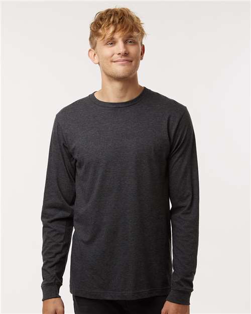 Heather Graphite Fine Jersey Long Sleeve T-Shirt - 202LS