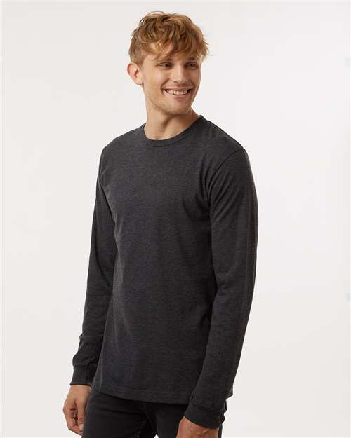 Heather Graphite Fine Jersey Long Sleeve T-Shirt - 202LS