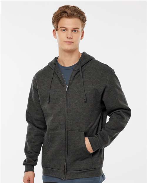 Heather Graphite Full-Zip Hooded Sweatshirt - 331