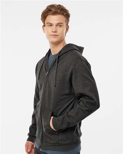 Heather Graphite Full-Zip Hooded Sweatshirt - 331