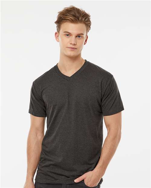 Heather Graphite Poly-Rich V-Neck T-Shirt - 207