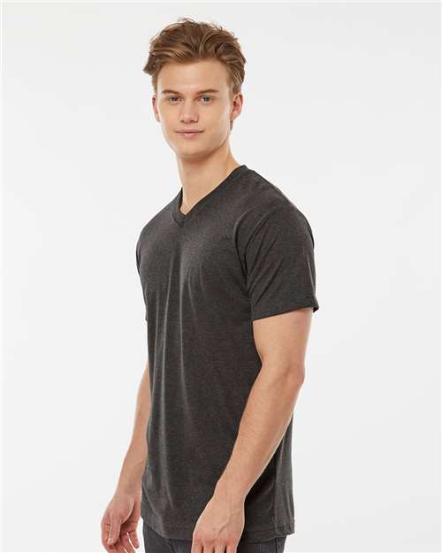 Heather Graphite Poly-Rich V-Neck T-Shirt - 207