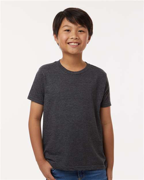 Heather Graphite Youth Fine Jersey T-Shirt - 235