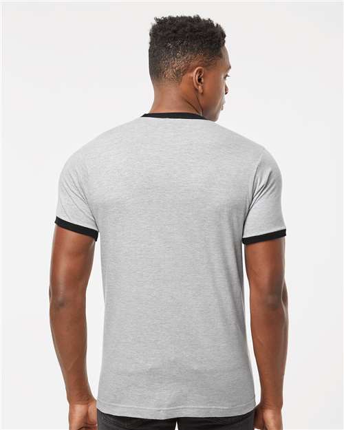 Heather Grey/ Black Fine Jersey Ringer T-Shirt - 246
