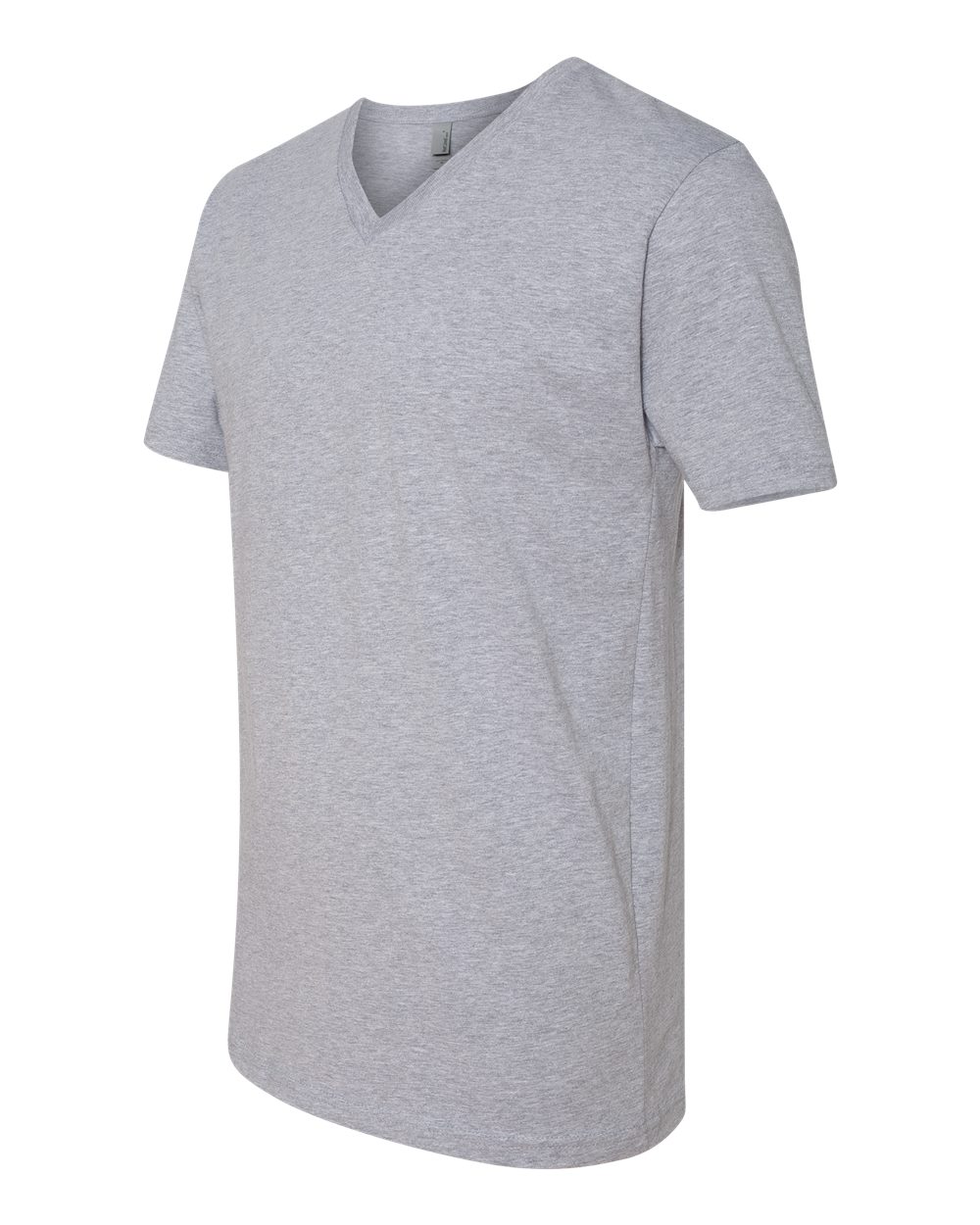 Heather Grey Cotton V-Neck T-Shirt - 3200