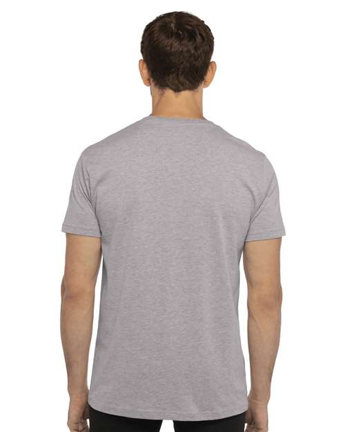 Heather Grey Cotton V-Neck T-Shirt - 3200