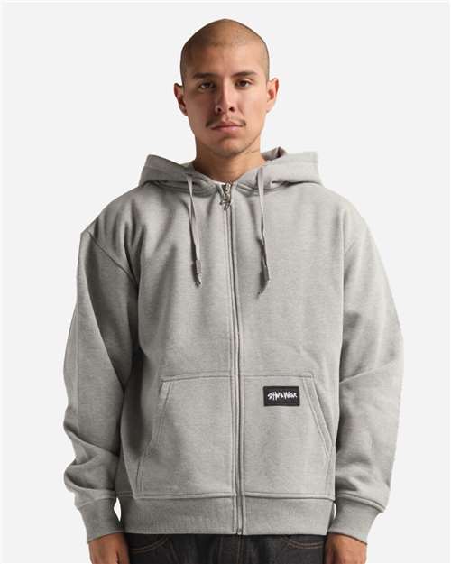 Heather Grey Essential Super Heavyweight Full-Zip Hooded Sweatshirt - SHEHZ