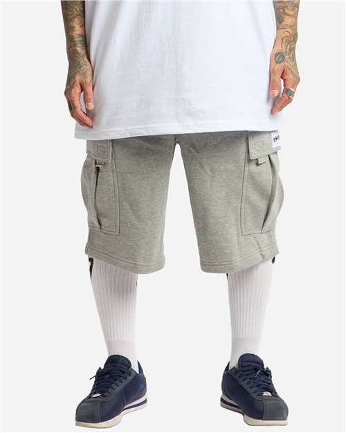 Heather Grey Fleece Cargo Shorts - SHFCS