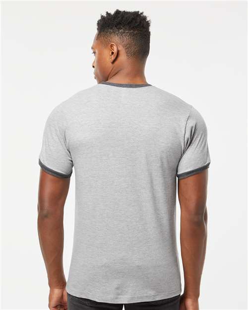 Heather Grey/ Heather Charcoal Fine Jersey Ringer T-Shirt - 246