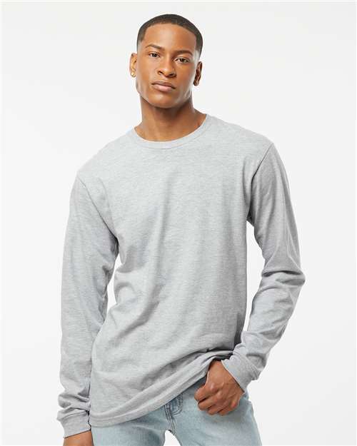 Heather Grey Heavyweight Jersey Long Sleeve T-Shirt - 291