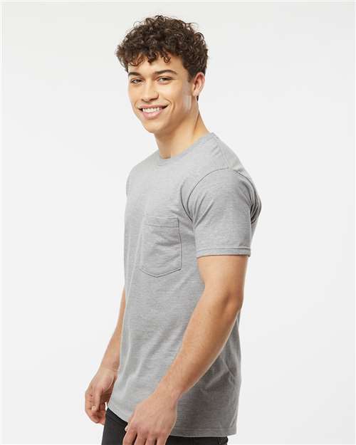 Heather Grey Heavyweight Jersey Pocket T-Shirt - 293