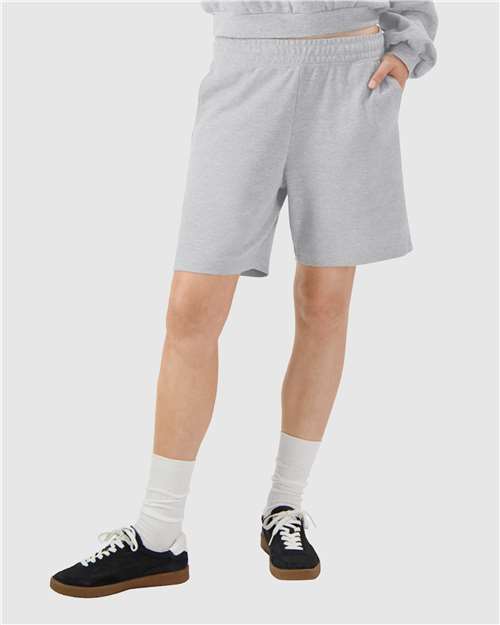 Heather Grey Pique Unisex Gym Shorts - 2PQ
