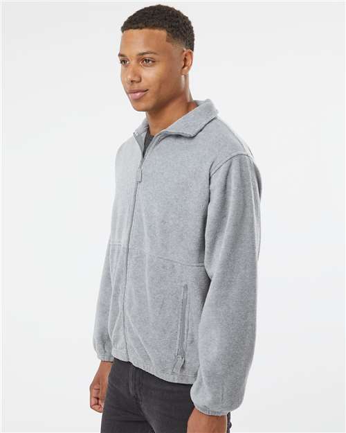 Heather Grey Polar Fleece Full-Zip Jacket - 3062