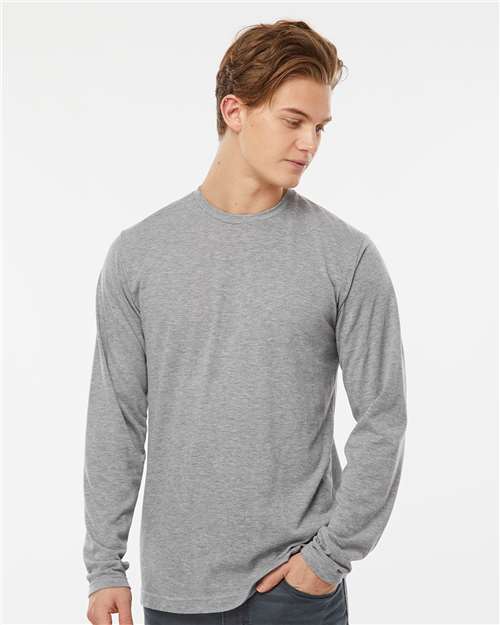 Heather Grey Poly-Rich Long Sleeve T-Shirt - 242