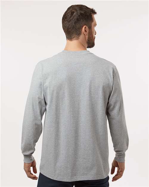 Heather Grey Traditional Heavyweight Long Sleeve T-Shirt - WL50