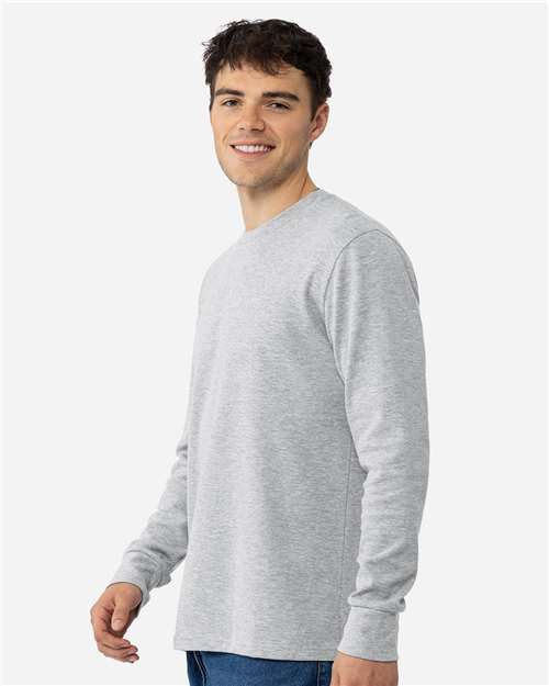Heather Grey Unisex Ideal Thermal Long Sleeve T-Shirt - 8211