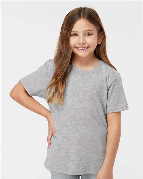 Heather Grey Youth Fine Jersey T-Shirt - 235