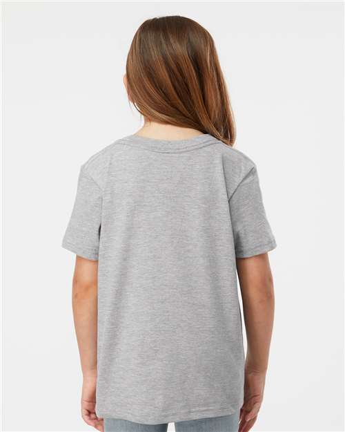 Heather Grey Youth Fine Jersey T-Shirt - 235