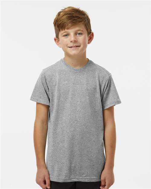 Heather Grey Youth Islander Performance T-Shirt - 208Y