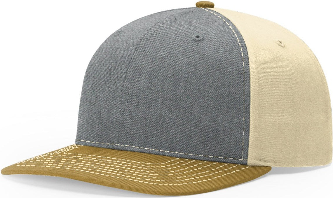 Heather Grey/Birch/Amber Gold Solid Twill Trucker