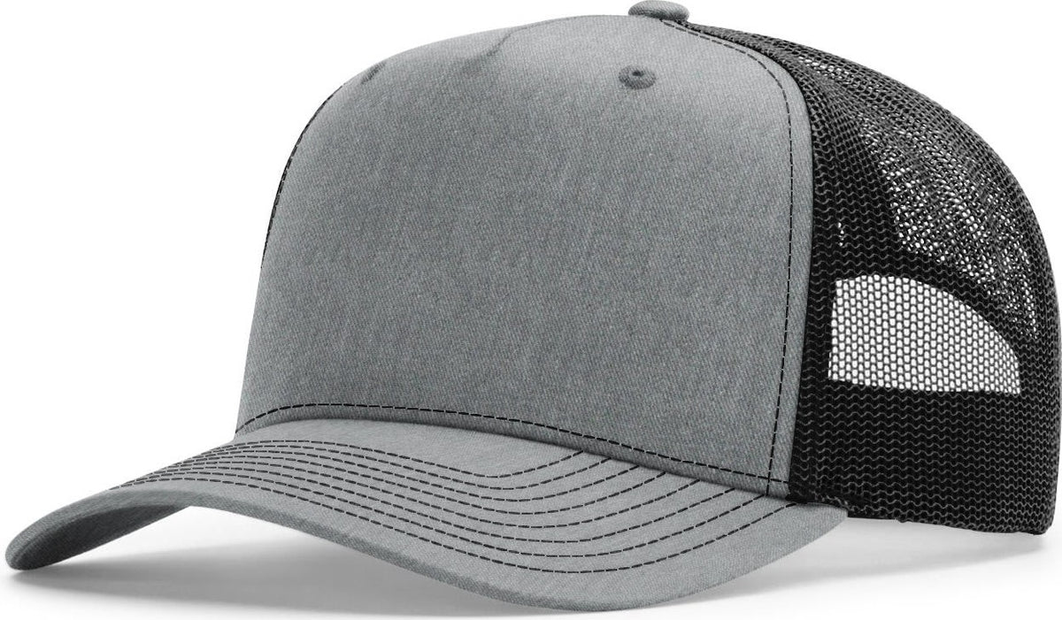 Heather Grey/Black Five Panel Champ Trucker
