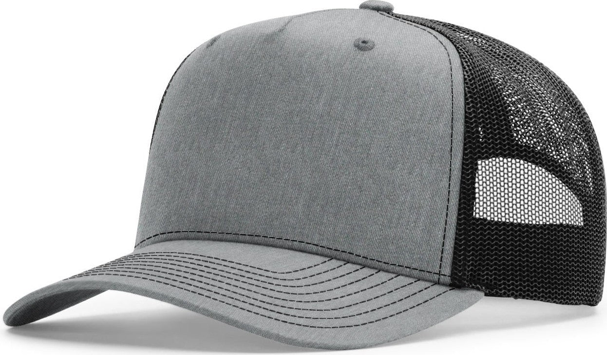 Heather Grey/Black Five Panel Champ Trucker