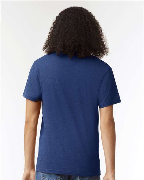 Heather Indigo CVC V-Neck Tee - 2006CVC