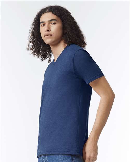 Heather Indigo CVC V-Neck Tee - 2006CVC