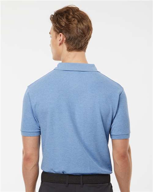 Heather Light Blue 50/50 Sport Pique Polo - 400