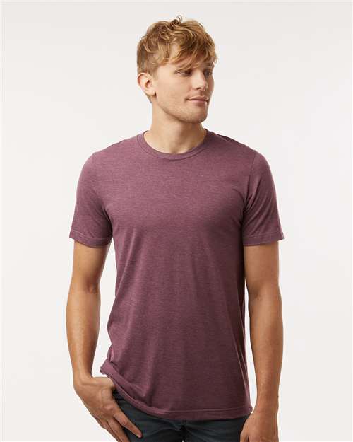 Heather Maroon Combed CVC T-Shirt - 602CVC