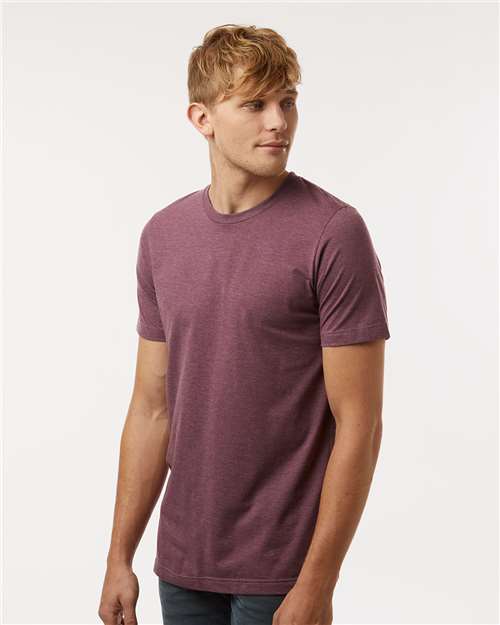 Heather Maroon Combed CVC T-Shirt - 602CVC