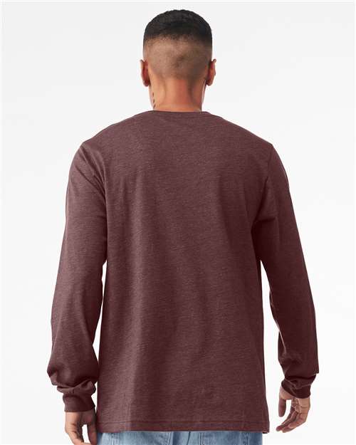 Heather Maroon Heather CVC Long Sleeve Tee - 3501CVC