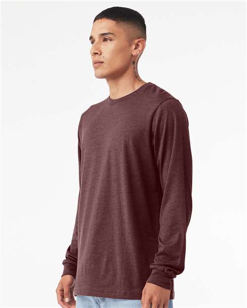 Heather Maroon Heather CVC Long Sleeve Tee - 3501CVC