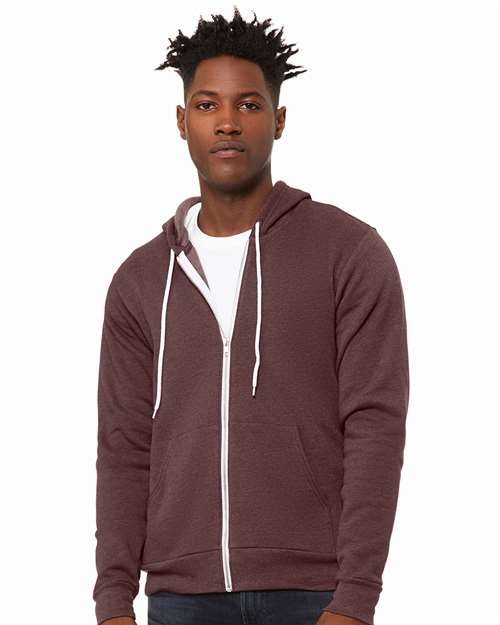 Heather Maroon Sponge Fleece Full-Zip Hoodie - 3739