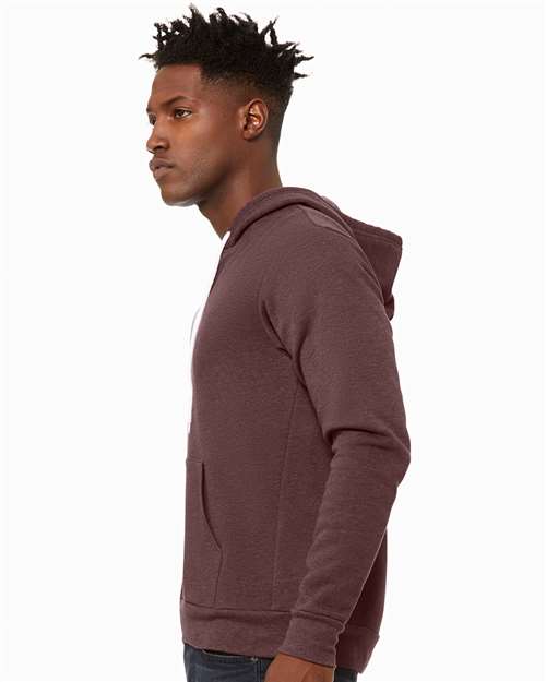 Heather Maroon Sponge Fleece Full-Zip Hoodie - 3739