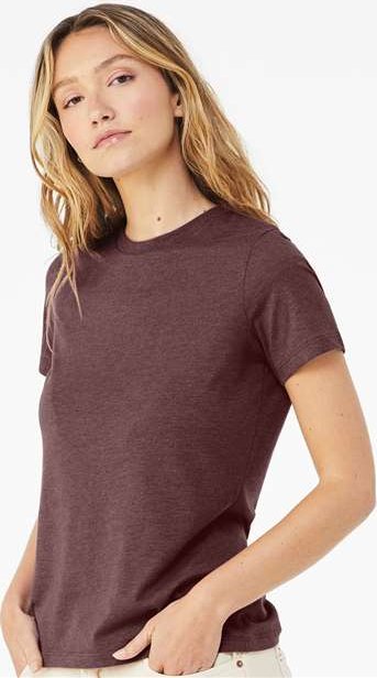 Heather Maroon Women’s Relaxed Fit Heather CVC Tee - 6400CVC