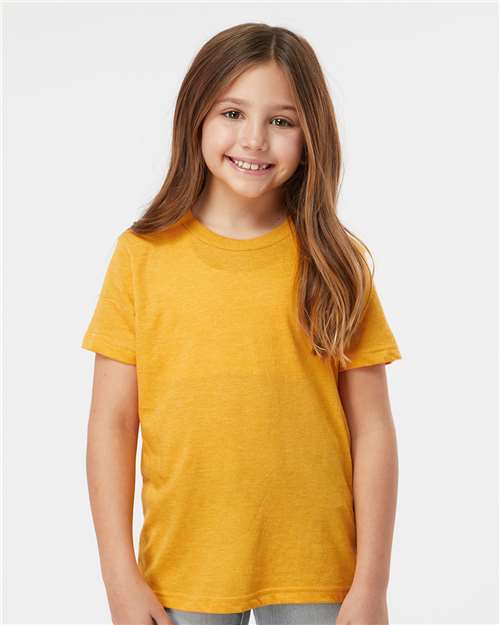 Heather Mellow Yellow Youth Fine Jersey T-Shirt - 235