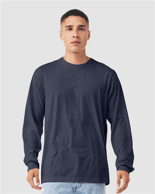 Heather Midnight Navy Heather CVC Long Sleeve Tee - 3501CVC
