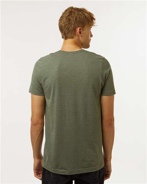 Heather Military Green Combed CVC T-Shirt - 602CVC