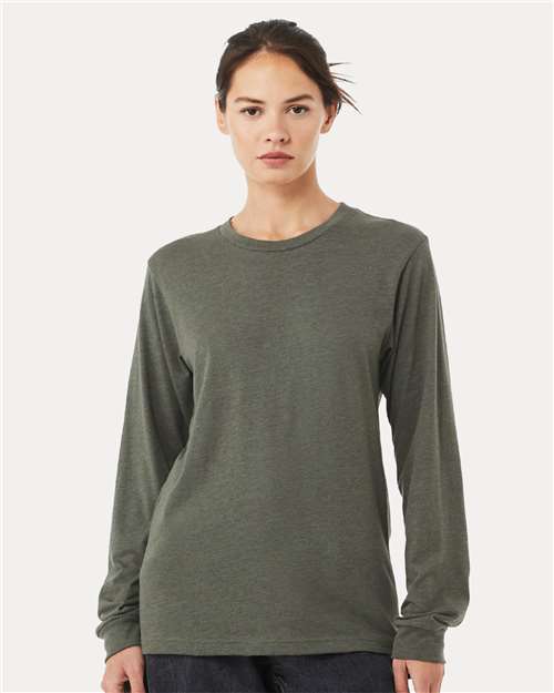 Heather Military Green Heather CVC Long Sleeve Tee - 3501CVC