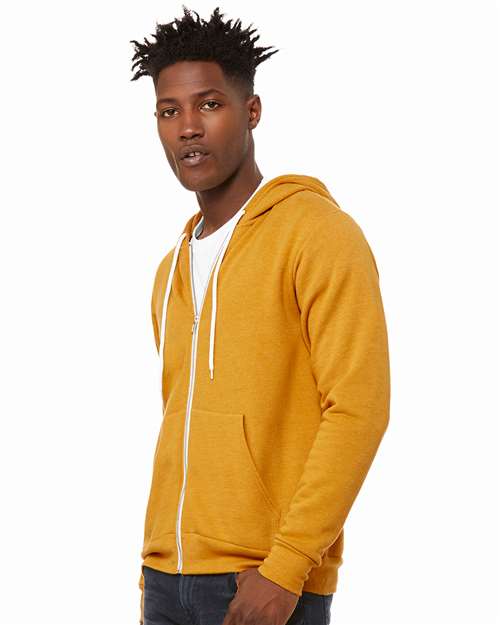 Heather Mustard Sponge Fleece Full-Zip Hoodie - 3739