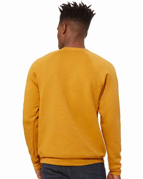 Heather Mustard Sponge Fleece Raglan Crewneck Sweatshirt - 3901