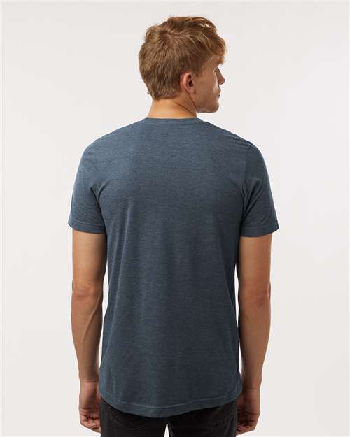 Heather Navy Blue Combed CVC T-Shirt - 602CVC