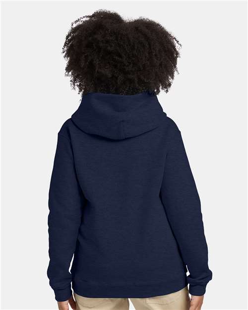 Heather Navy Ecosmart® Youth Hooded Sweatshirt - P473
