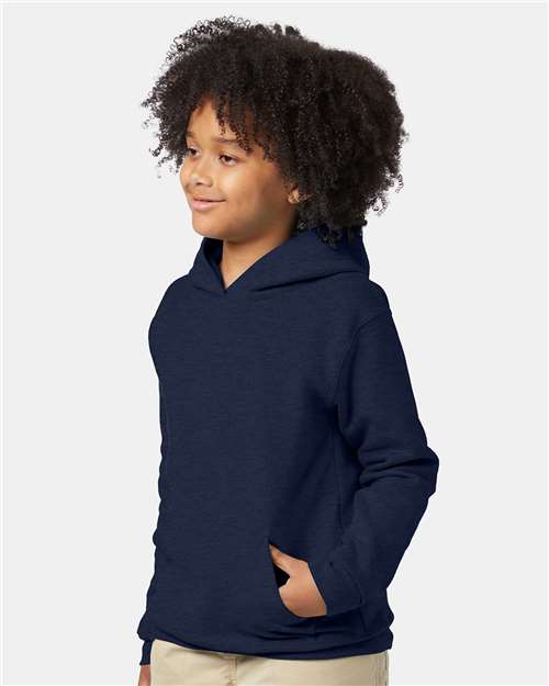 Heather Navy Ecosmart® Youth Hooded Sweatshirt - P473