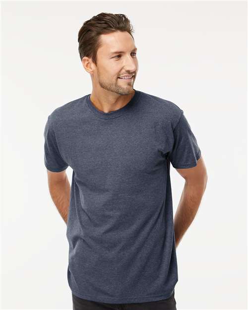 Heather Navy Gold Soft Touch T-Shirt - 4800