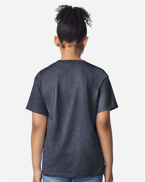 Heather Navy Light Cotton Youth T-Shirt - 3000B