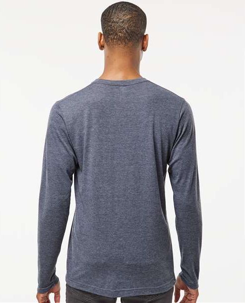Heather Navy Poly-Rich Long Sleeve T-Shirt - 242